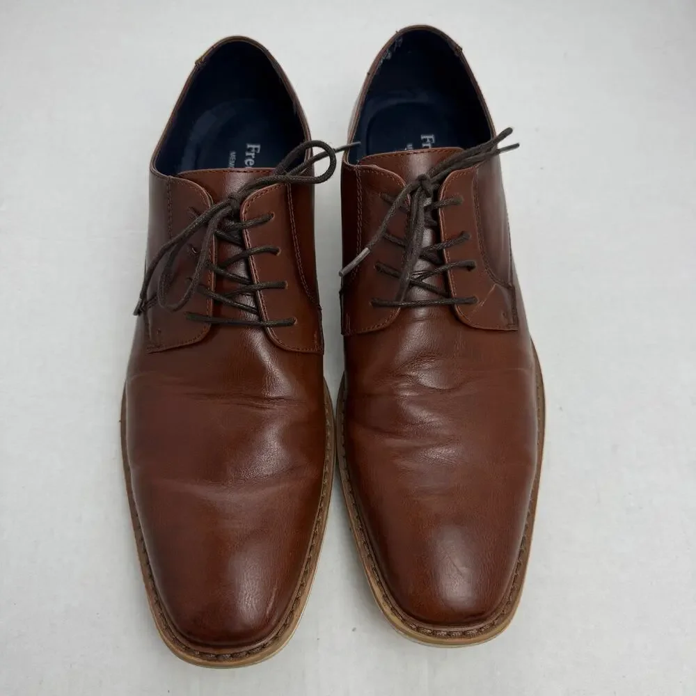 Freeman Phoenix Brown Memory Foam Derby Dress Shoes Oxford Lace Up Men Size 10 M